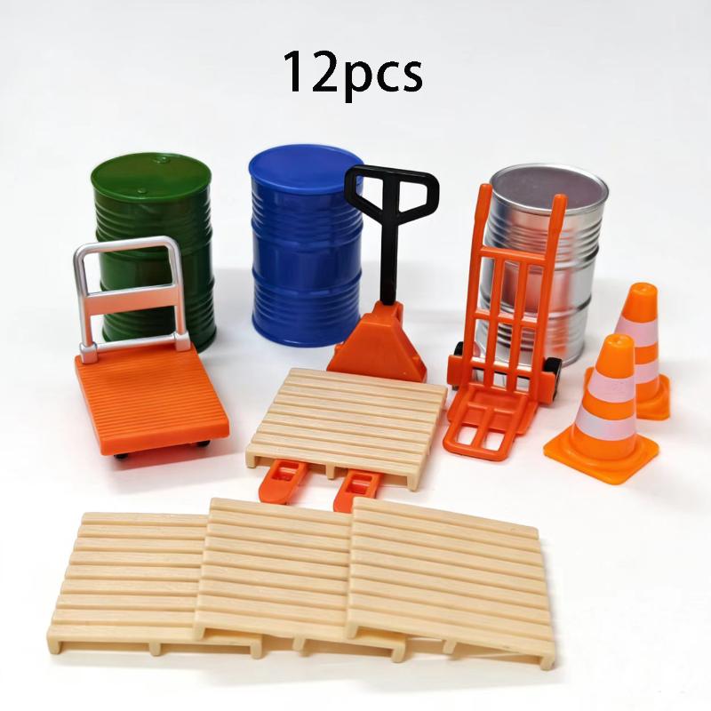 Model Kit Fantasy - Miniatur-Lagerszenen-Modellbausatz, Einfach zu Montieren, Logistik-Puppenhaus-Dekor für