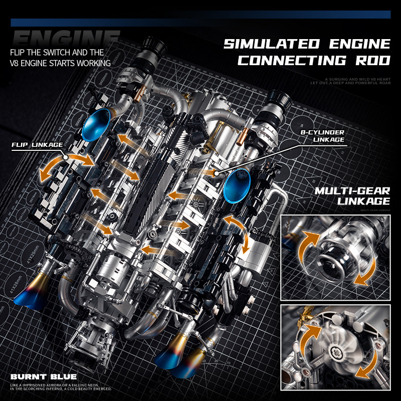 Technischer Supercar V8-Motor  – Model Kit Engine Bewertung und Preis